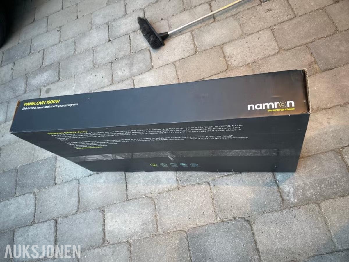 ny - Namron panelovn svart farge - 1000W
